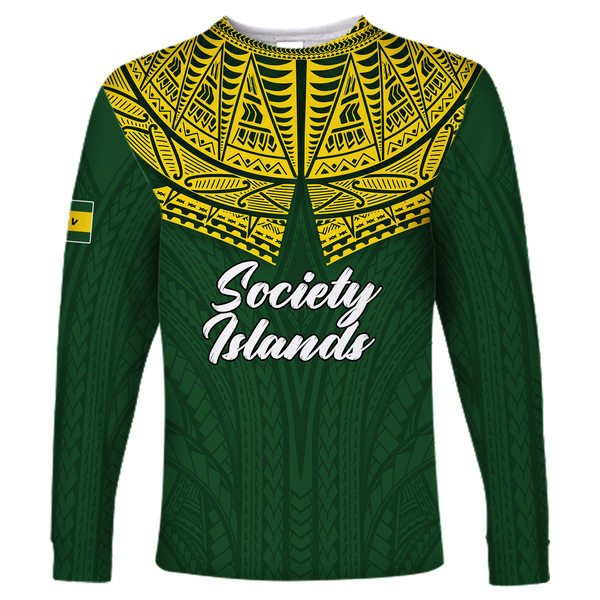 Society Islands Pride Long Sleeve Shirt - LT12 Unisex Green - Polynesian Pride