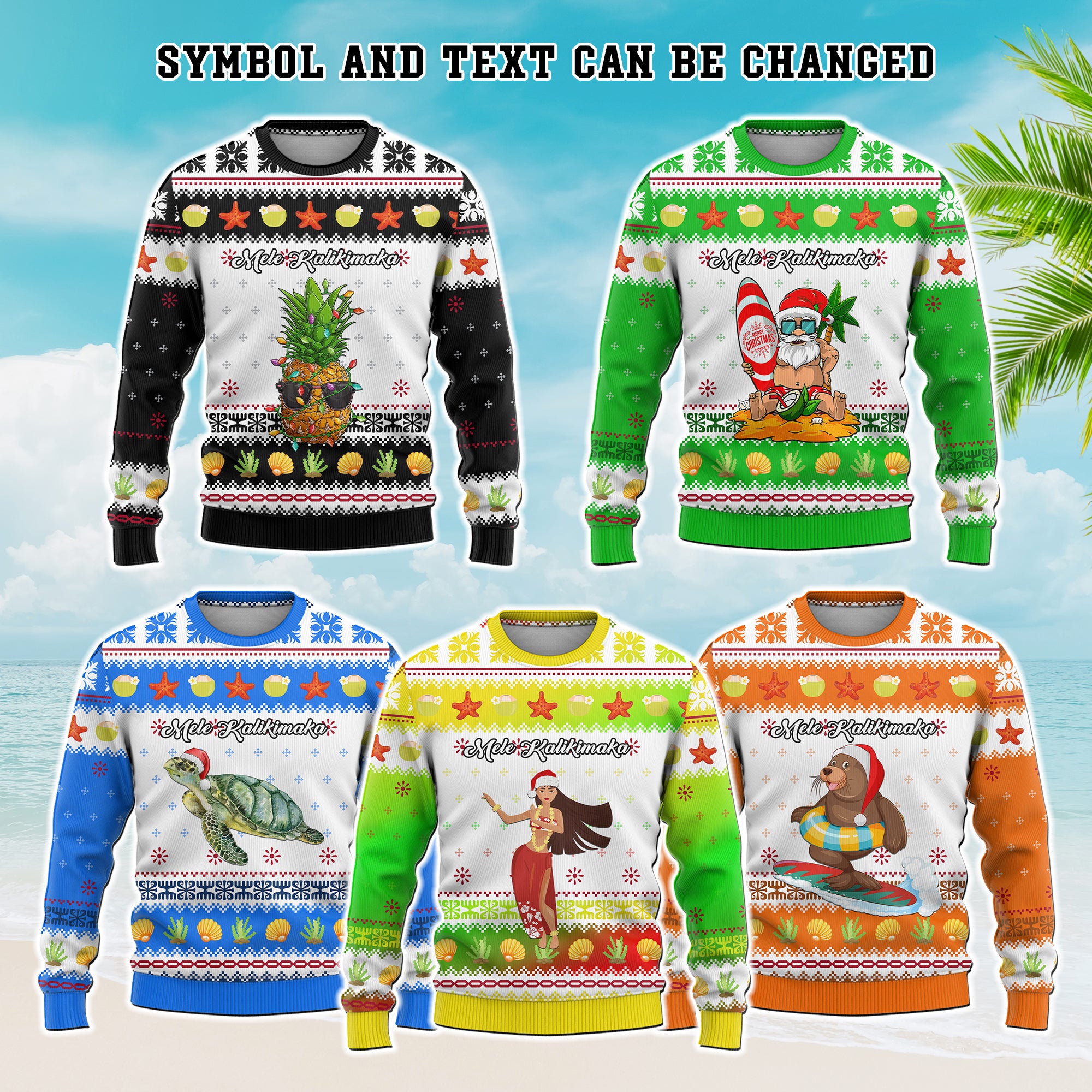 Custom Hawaii Symbols Ugly Christmas Sweater Polynesian Tribal Pattern CTM05 - Polynesian Pride