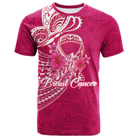 Breast Cancer Pink Ribbon Butterfly Polynesian Pink Version T Shirt LT12 Unisex Pink - Polynesian Pride