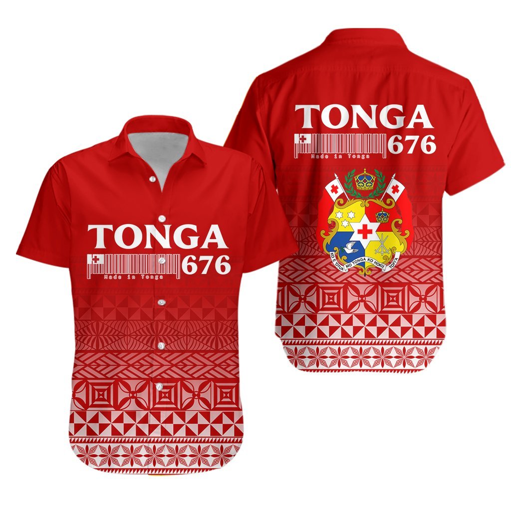 Tonga 676 Hawaiian Shirt - Tongan Pattern - LT12 Red - Polynesian Pride