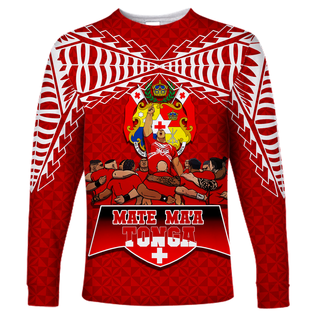 Mate Ma'a Tonga Sipi Tau Long Sleeve Shirt - LT12 Unisex Red - Polynesian Pride