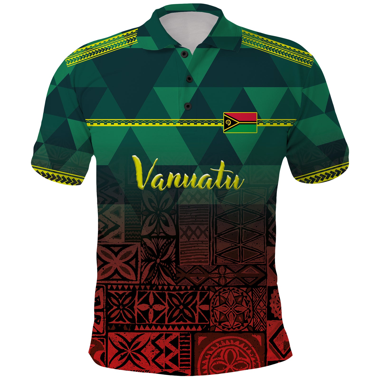 Micronesia Vanuatu With Tapa Tribal Pattern and Triangle Geometric LT03