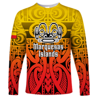 Marquesas Islands Marquesan Tattoo Long Sleeve Shirt - LT12 Unisex Red - Polynesian Pride