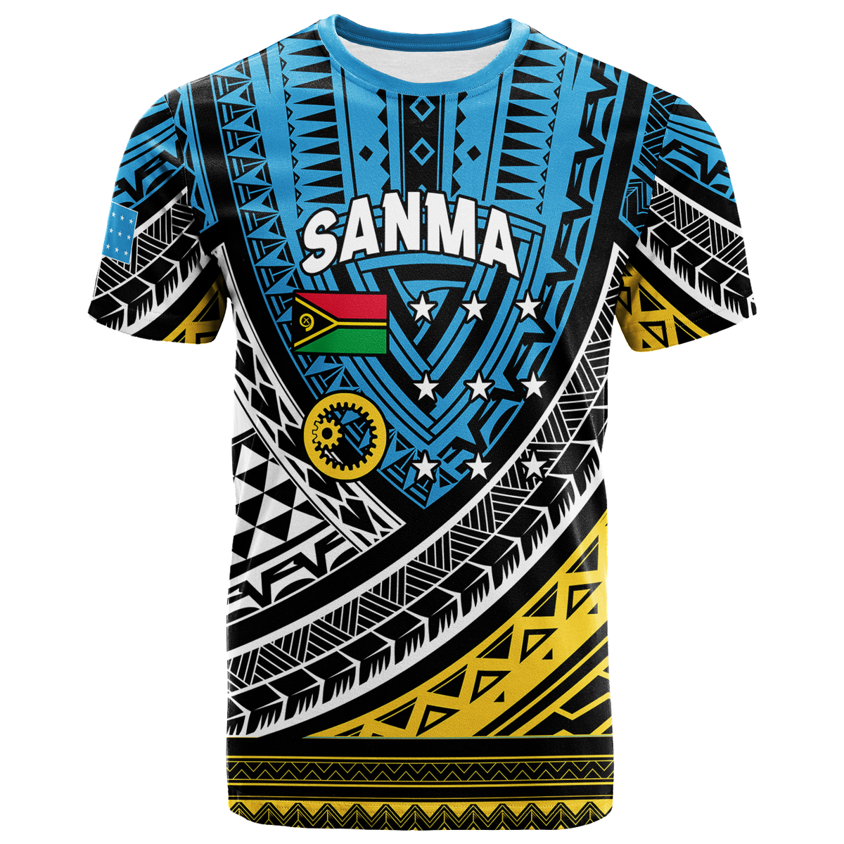 Custom Vanuatu Sanma Province Tribal Pattern T Shirt LT12 Unisex Blue - Polynesian Pride