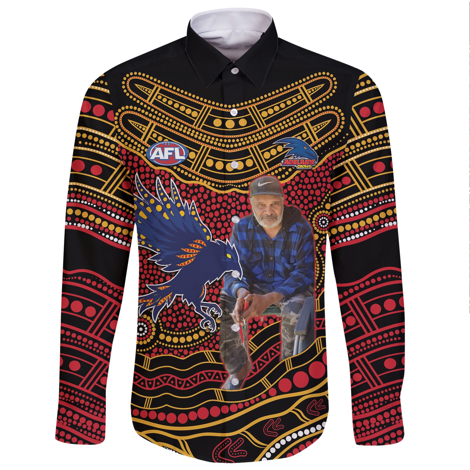 CUSTOMER REQUEST- neridaaustin - 17/08/2026 - Long Sleeve Button Shirt - LT14 Unisex Black - Polynesian Pride