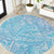 Baby Blue Gradient Polynesia Round Carpet Hawaiian Tribal Hammerhead Shark Tattoo LT14