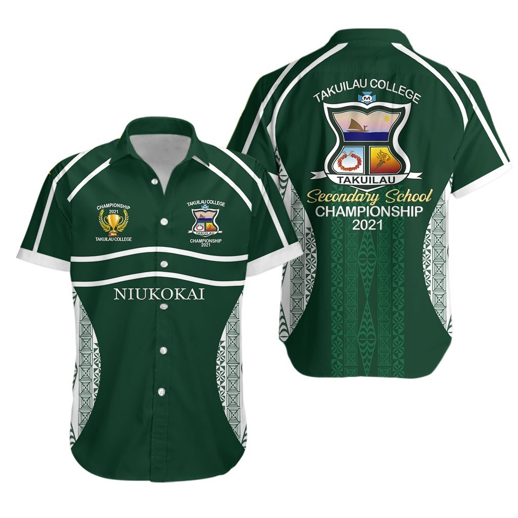 Takuilau College Championship 2021 Hawaiian Shirt - LT12 Green - Polynesian Pride