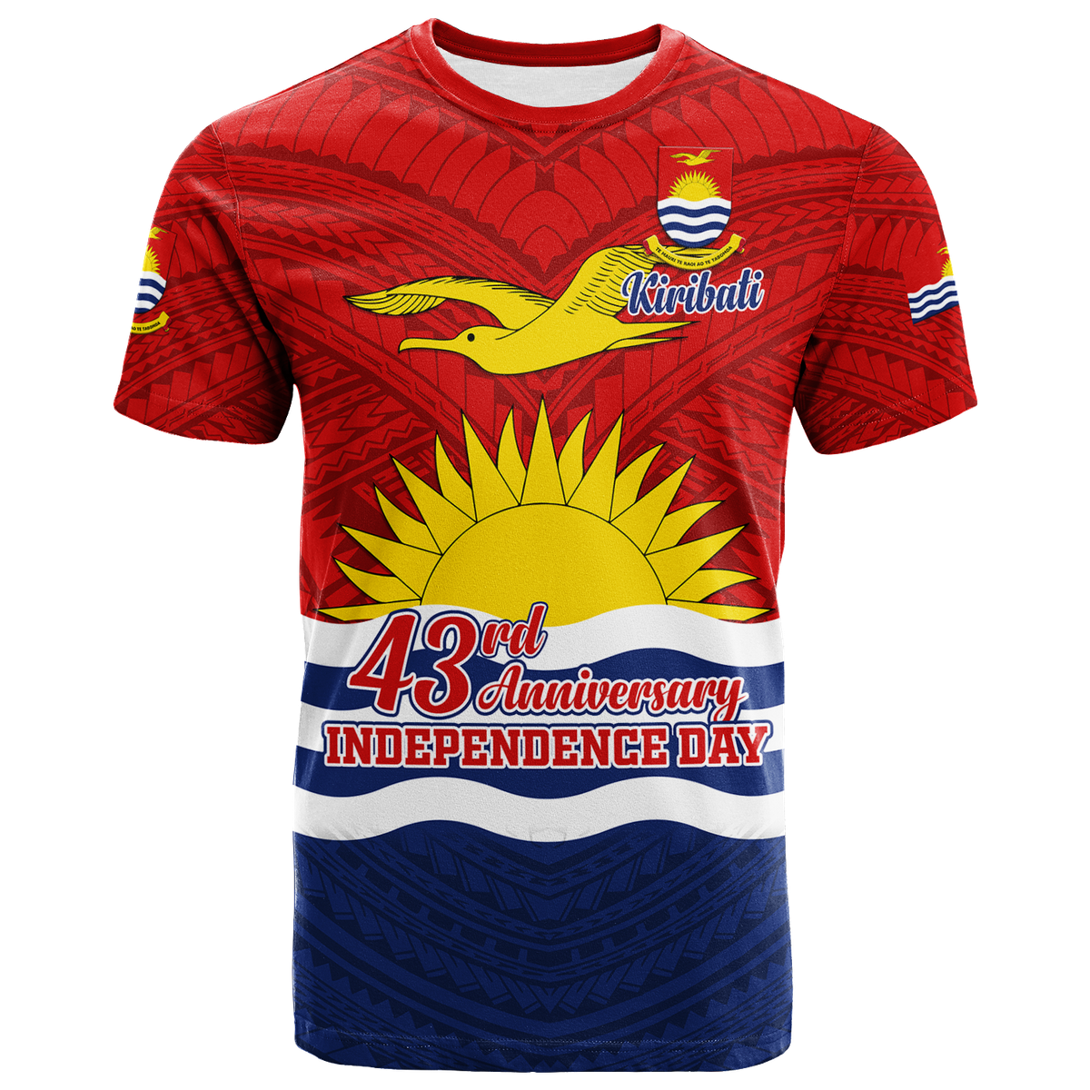 Custom Kiribati 43rd Independence Celebrations T Shirt LT12 Unisex Blue - Polynesian Pride