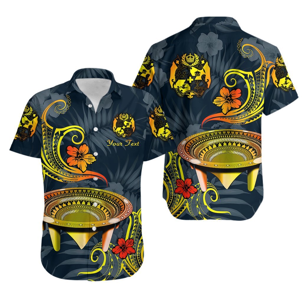 (Custom Personalised) Tonga Kumete Kava Bowl Sila Vibes - Gradient Hawaiian Shirt LT8 Navy - Polynesian Pride