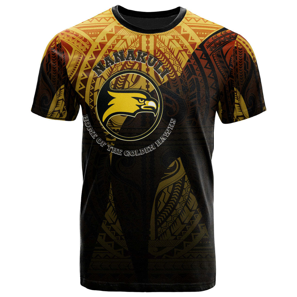 Hawaii Nanakuli High and Intermediate School Custom T Shirt Nanakuli High School Polynesian Pattern LT10 Yellow - Polynesian Pride