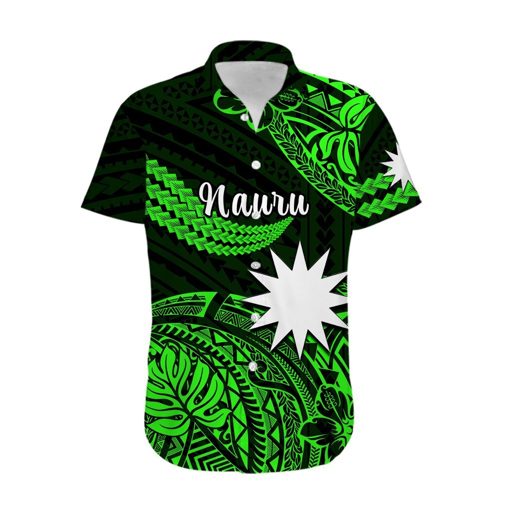 (Custom Personalised) Nauru Polynesian Hibiscus Naoero Green Hawaiian Shirt LT14 - Polynesian Pride