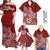 Hawaii Family Matching Outfits Polynesia Off Shoulder Maxi Dress And Shirt Family Set Clothes Plumeria Red Curves LT7 Red - Polynesian Pride