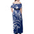 Polynesian Pride Off Shoulder Long Dress Polynesia Tribal Royal Blue LT14 - Polynesian Pride