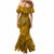 Gold Hawaii Family Matching Mermaid Dress And Hawaiian Shirt Tribal Art LT14 - Polynesian Pride