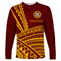 (Custom Personalised) Tafuna High School American Samoa Pride Long Sleeve Shirt - LT12 Unisex Red - Polynesian Pride