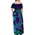 Purple Polynesian Family Matching Outfits Off Shoulder Maxi Dress And Hawaiian Shirt Tribal Hammerhead Shark LT14