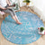 Baby Blue Gradient Polynesia Round Carpet Hawaiian Tribal Hammerhead Shark Tattoo LT14