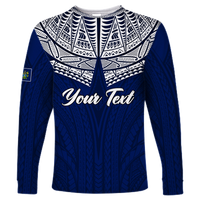 (Custom Personalised) Pitcairn Islands Pride Long Sleeve - LT12 Unisex Blue - Polynesian Pride