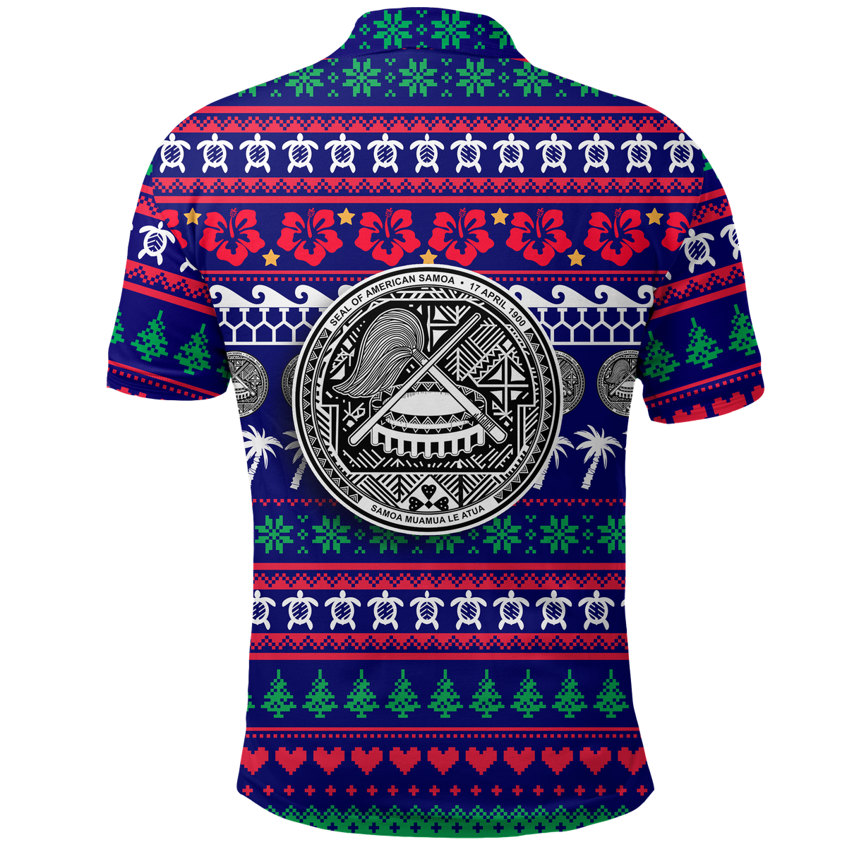 American Samoa Christmas Polo Shirt Ugly Christmas LT12 - Polynesian Pride