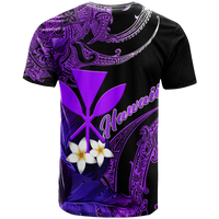 Custom Hawaii Turtle With Plumeria Leaf Purple T Shirt LT12 - Polynesian Pride