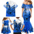 Blue Hawaii Family Matching Outfits Mermaid Dress And Hawaiian Shirt Polynesian Shark Tattoo LT14