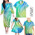 Hawaii Family Matching Outfits Polynesian Pride Off Shoulder Long Sleeve Dress And Shirt Family Set Clothes Turtle Hibiscus Luxury Style - Gradient Blue LT7 Blue Green - Polynesian Pride