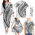 Hawaii Family Matching Outfits Polynesian Pride Off Shoulder Long Sleeve Dress And Shirt Family Set Clothes Turtle Hibiscus Luxury Style - White LT7 White - Polynesian Pride