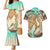 Hawaii Couples Matching Mermaid Dress And Hawaiian Shirt Polynesian Shark And Sea Turtle Dreamy Turquoise LT14 Turquoise - Polynesian Pride