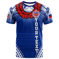 Custom Toa Samoa Rugby Ula Fala Art T Shirt LT12 Adult Blue - Polynesian Pride