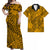 Matching Hawaiian Outfits For Couples Polynesian Tribal Art Gold LT14