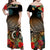 Custom Polynesian Off Shoulder Maxi Dress Coat Of Arms Tropical Flowers CTM14 - Polynesian Pride