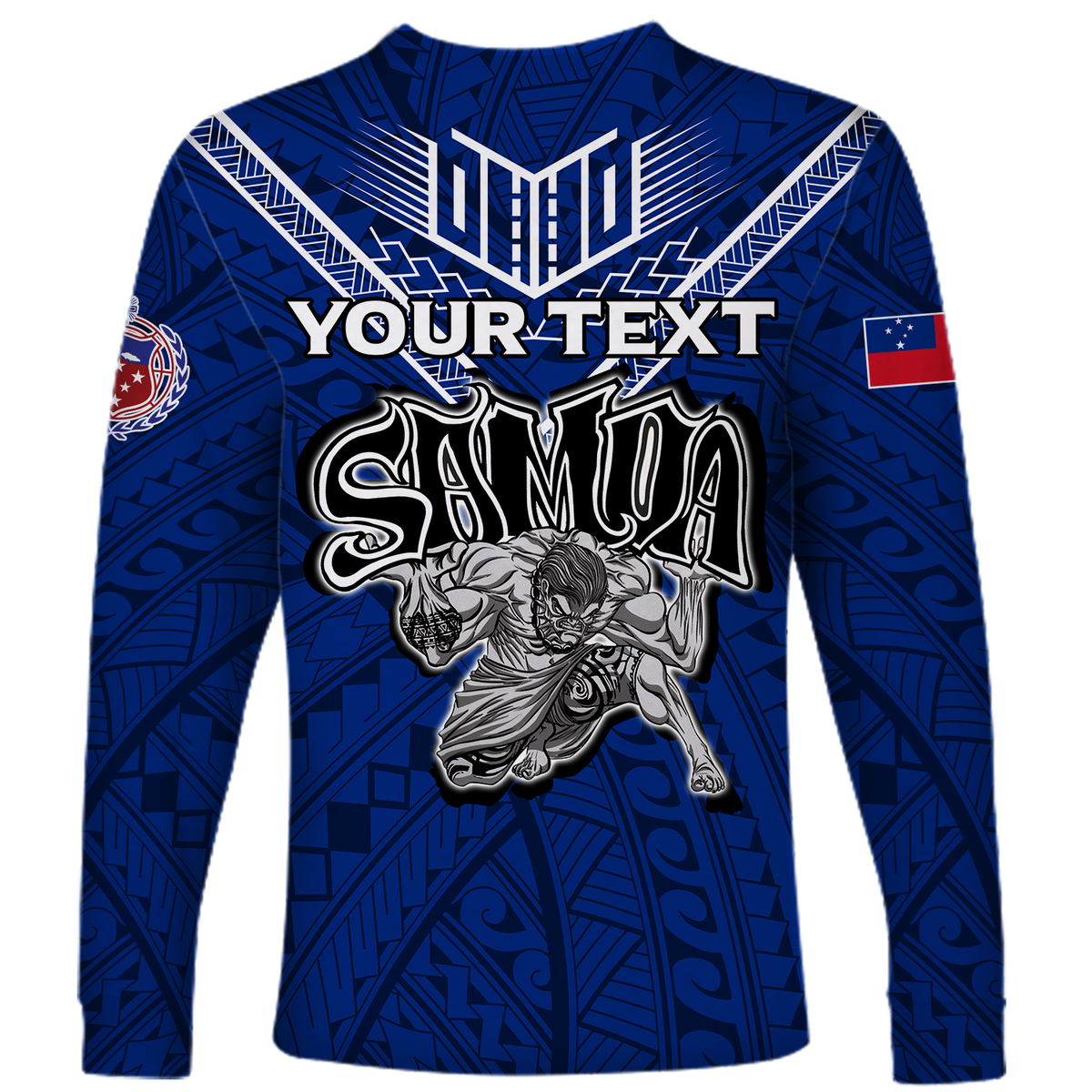 (Custom Personalised) Toa Samoa Rugby Long Sleeve Shirt - Samoan Warrior Pride - LT12 - Polynesian Pride