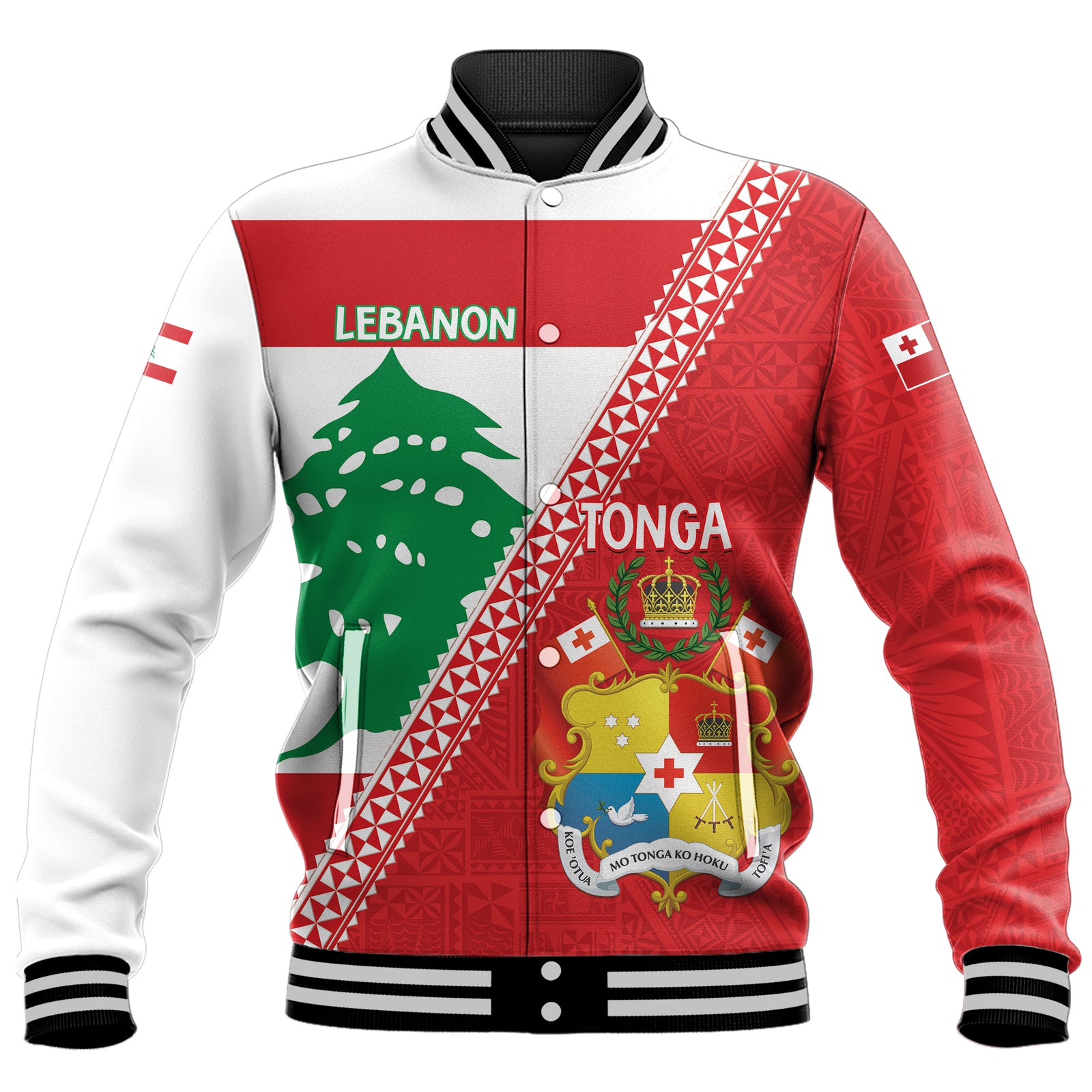 CUSTOMER REQUEST- cyriledwards7 - 19/06/2026 - Baseball Jacket - LT14 Unisex Red - Polynesian Pride