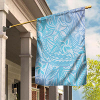 Baby Blue Gradient Polynesia Garden Flag Hawaiian Tribal Hammerhead Shark Tattoo LT14 House Flag Baby Blue - Polynesian Pride