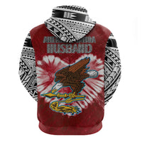 Custom American Samoa Hoodie Couple Polynesian Turtles Valentine HUSBand and WIFE Tie Dye Red LT13 No Women - Polynesian Pride