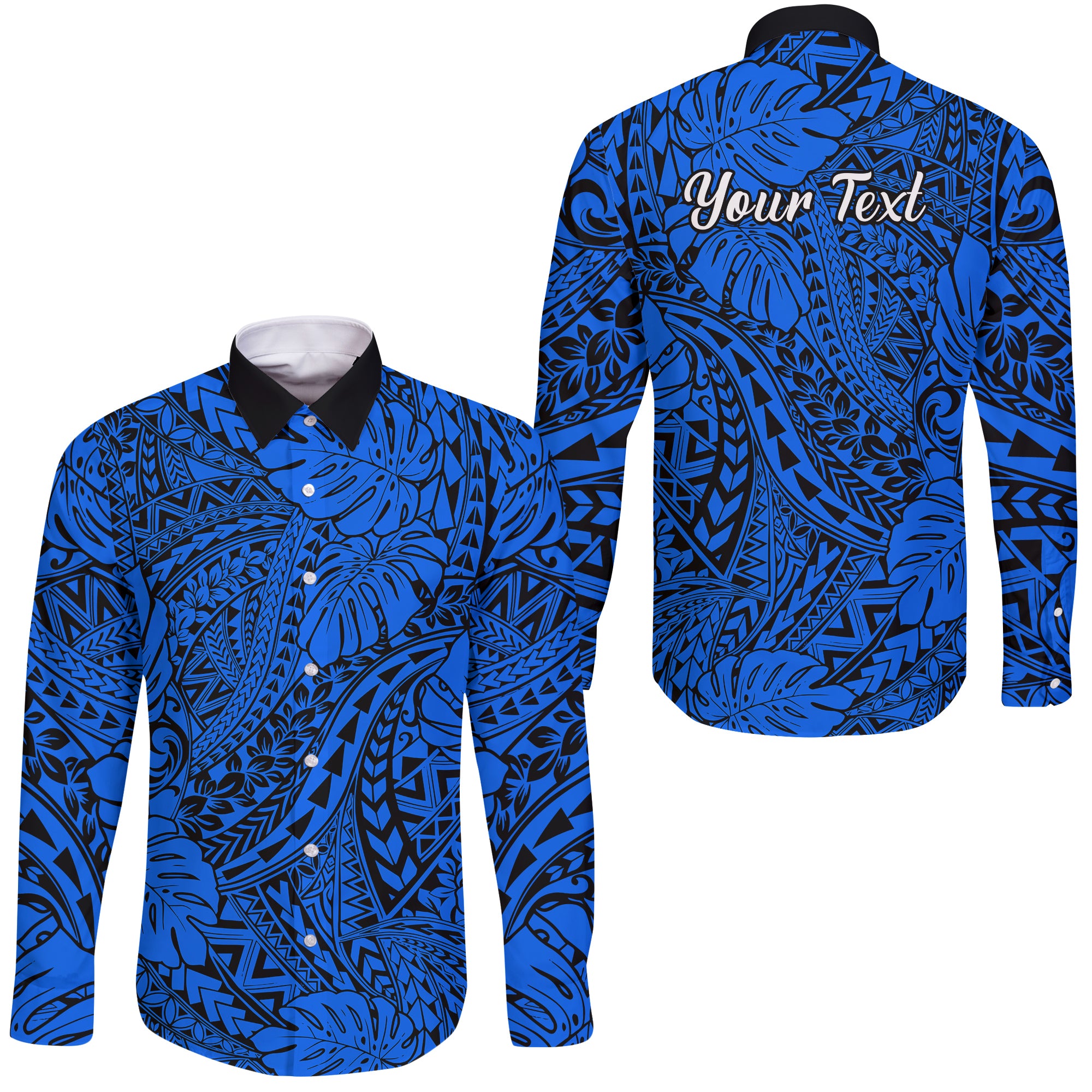 Personalised Hawaii Long Sleeve Button Shirt Polynesian Tribal Art Ver.04 LT14