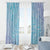 Baby Blue Gradient Polynesia Window Curtain Hawaiian Tribal Hammerhead Shark Tattoo LT14