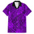 Purple Hawaii Family Matching Off Shoulder Long Sleeve Dress And Hawaiian Shirt Tribal Art LT14