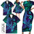 Purple Polynesian Family Matching Short Sleeve Bodycon Dress and Hawaiian Shirt Tribal Hammerhead Shark LT14 - Polynesian Pride