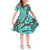 Teal Polynesian Tropical Leaf Family Matching Off Shoulder Maxi Dress and Hawaiian Shirt LT14 Daughter's Dress Teal - Polynesian Pride