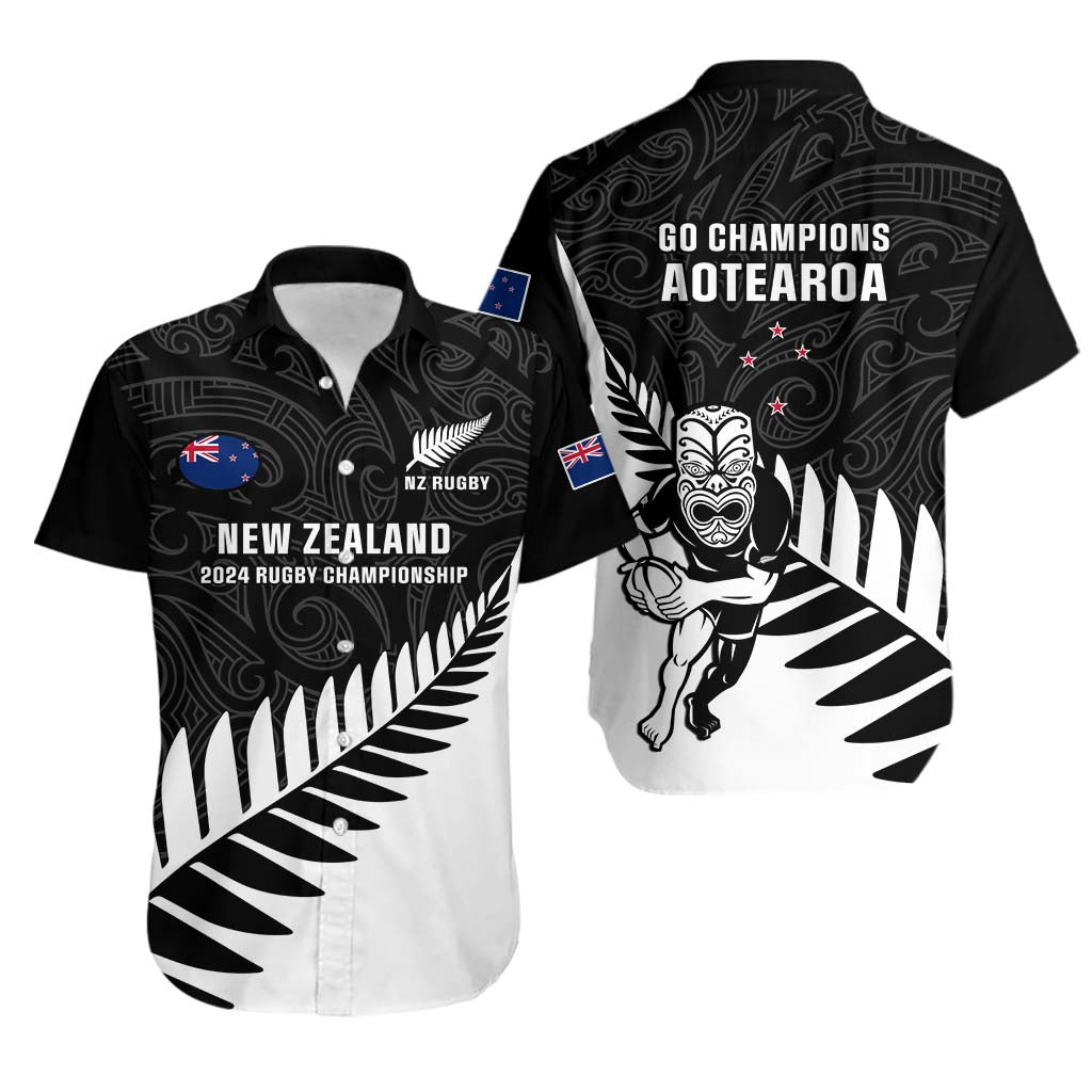 New Zealand Silver Fern Rugby Hawaiian Shirt All Black 2023 Go Champions Maori Pattern LT14