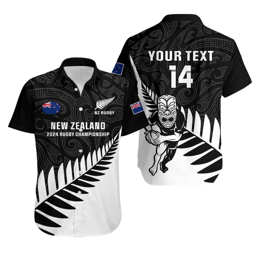 Personalised New Zealand Silver Fern Rugby Hawaiian Shirt All Black 2023 Go Champions Maori Pattern LT14