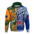 Custom Australia Wallabies and Toa Samoa Rugby Hoodie Aboriginal Mix Polynesian LT14 Blue - Polynesian Pride