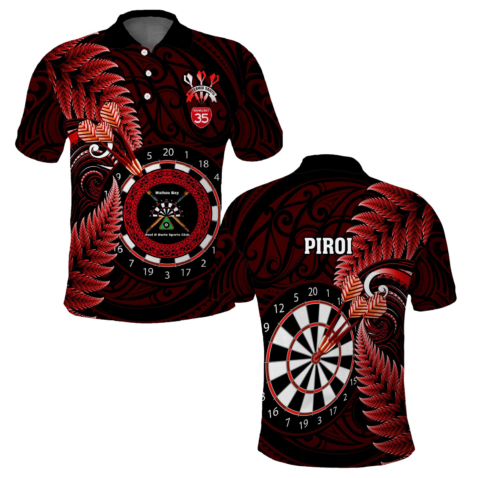 CUSTOMER REQUEST- Aotearoa Darts 2 - 19/05/2025 - Polo Shirt - LT14
