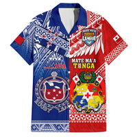 (Custom Personalised) Mate Maa Tonga And Toa Samoa Rugby Hawaiian Shirt Polynesian Pattern LT14 Blue - Polynesian Pride