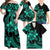Polynesian Matching Outfit For Family Plumeria Flowers Long Dress Hawaiian Shirt Polynesian Tribal Aqua Vibe LT9 - Polynesian Pride