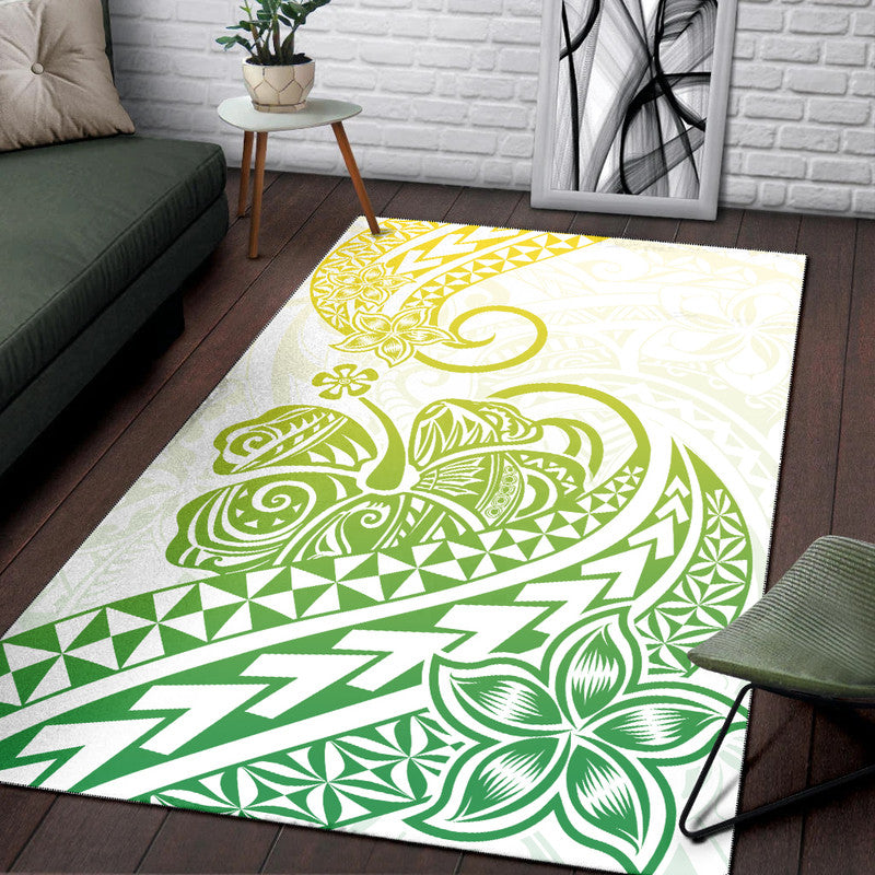 Polynesian Tribal Tattoo Retro Area Rug Gradient 01 Screen Color LT9 Gradient - Polynesian Pride
