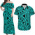 Polynesian Matching Dress and Hawaiian Shirt Tattoo Plumeria Turquoise LT14 Turquoise - Polynesian Pride