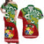 Personalised Australia Tonga Matching Dress and Hawaiian Shirt Aboriginal Mix Tongan Ngatu Unique LT14 Green - Polynesian Pride