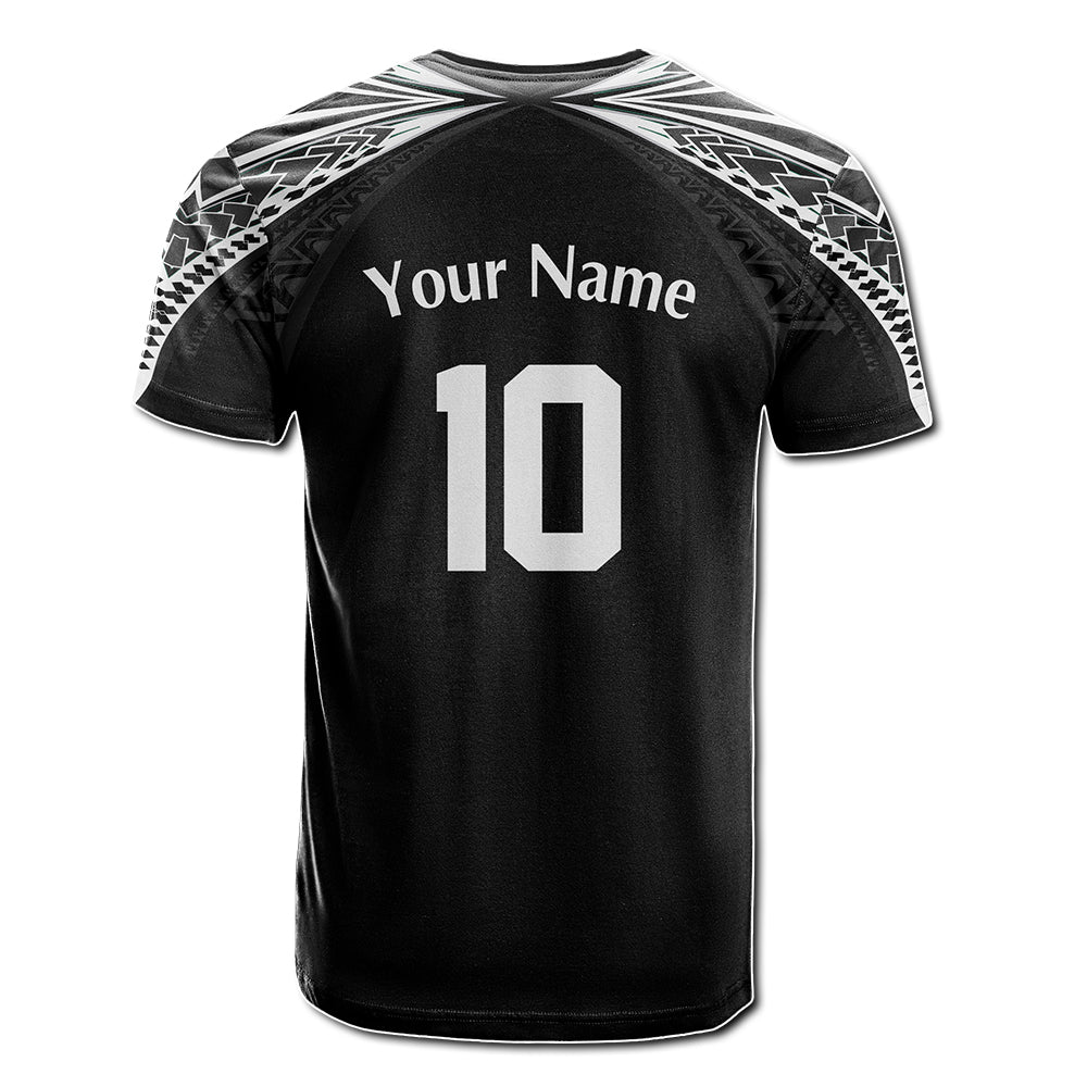 Custom Photo New Zealand Rugby-Aotearoa T Shirt Armour Blacks Silver Ferns